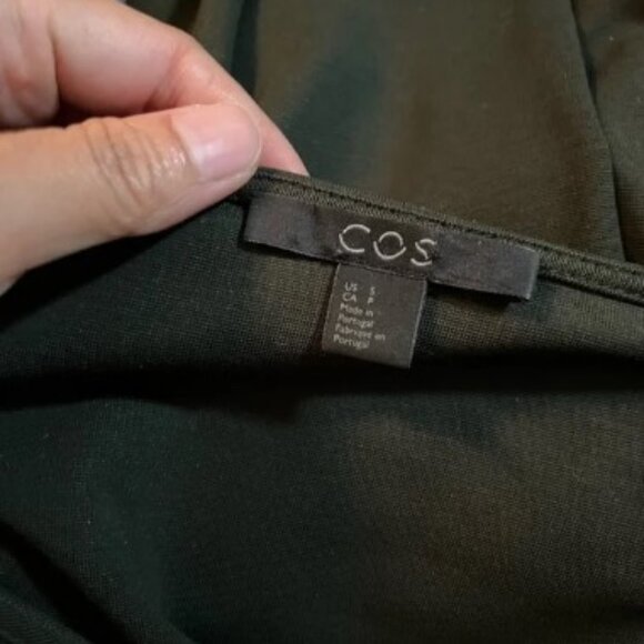 COS dark green long maxi short sleeve dress size S - Picture 4 of 5